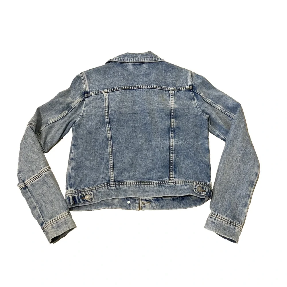 Free People Rumors Denim‎ Jacket Womens XS Light Indigo Boho Preppy Streetwear